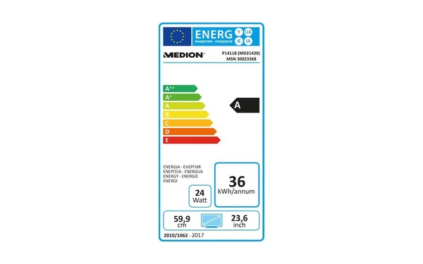 MEDION Life P14118 - &Eacute;tiquette &eacute;nergie