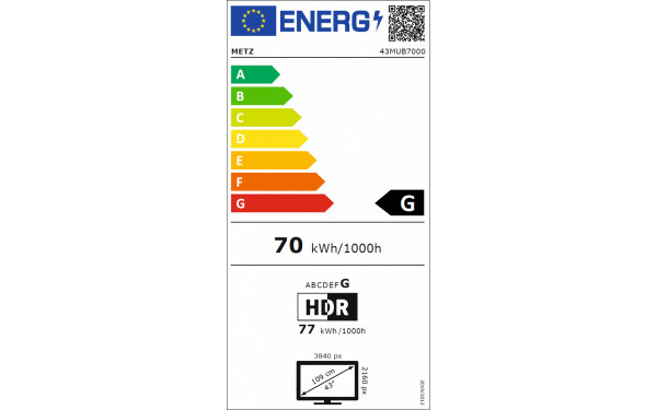 METZ 43MUB7000 - &Eacute;tiquette &eacute;nergie v2
