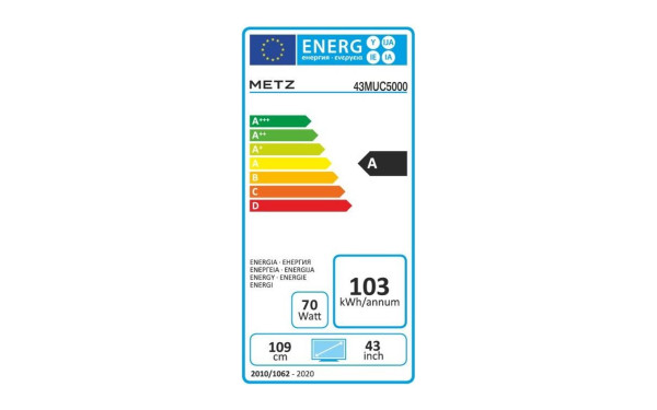 METZ 43MUC5000 - &Eacute;tiquette &eacute;nergie