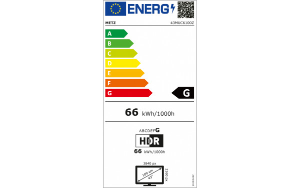 METZ 43MUC6100Z - &Eacute;tiquette &eacute;nergie v2