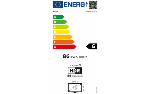 METZ 50MUC6110Z - &Eacute;tiquette &eacute;nergie v2