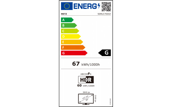 METZ 50MUC7000Z - &Eacute;tiquette &eacute;nergie v2