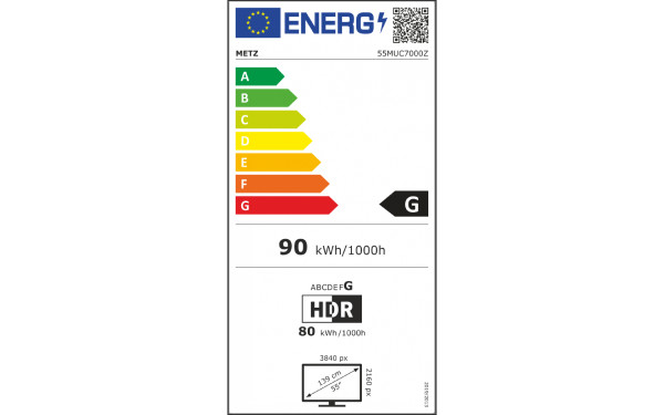 METZ 55MUC7000Z - &Eacute;tiquette &eacute;nergie v2