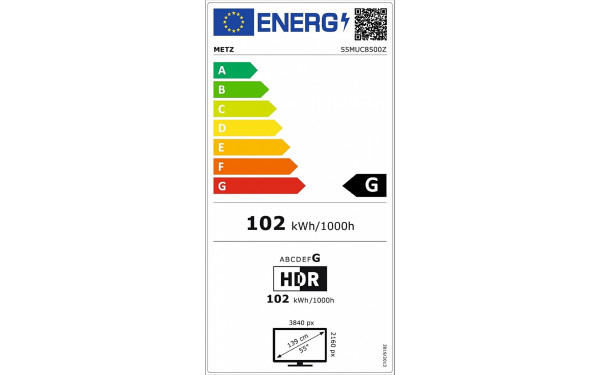 METZ 55MUC8500Z - &Eacute;tiquette &eacute;nergie v2