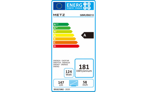 METZ 58MUB6010 - &Eacute;tiquette &eacute;nergie