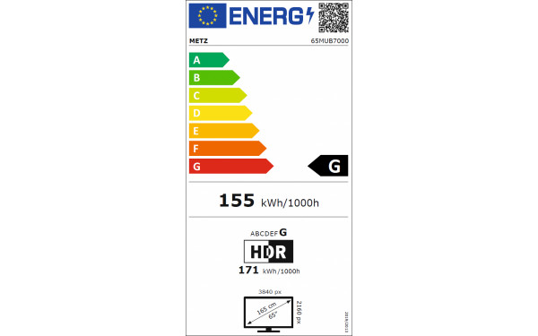 METZ 65MUB7000 - &Eacute;tiquette &eacute;nergie v2