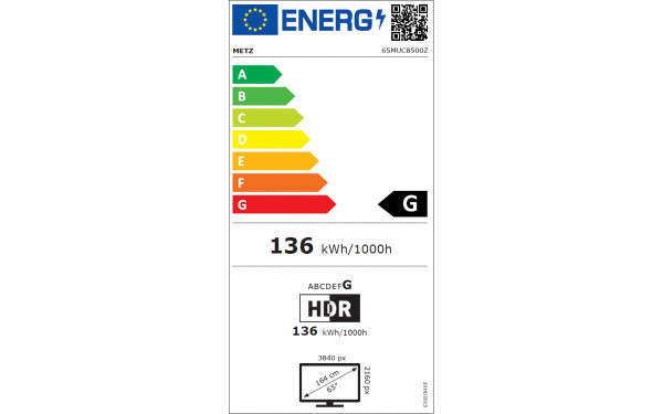 METZ 65MUC8500Z - &Eacute;tiquette &eacute;nergie v2
