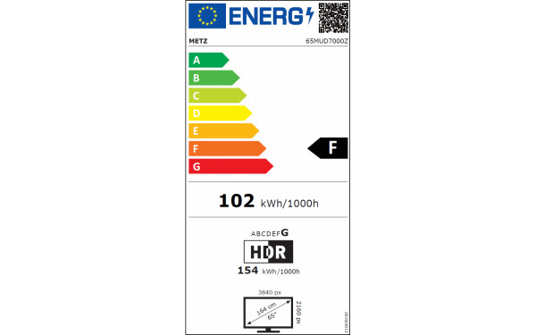 METZ 65MUD7000Z - &Eacute;tiquette &eacute;nergie v2