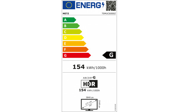 METZ 70MUC6000Z - &Eacute;tiquette &eacute;nergie v2