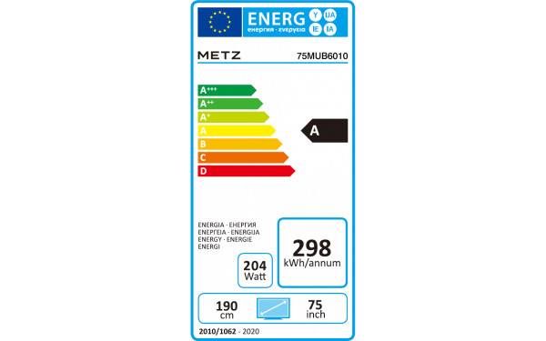 METZ 75MUB6010 - &Eacute;tiquette &eacute;nergie