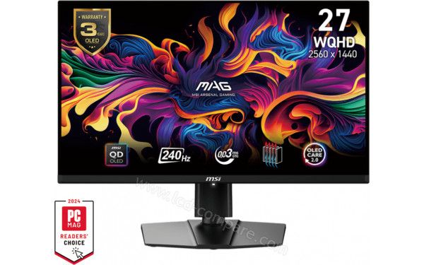 MSI MAG 271QPXDE QD-OLED E2 - Vue de face