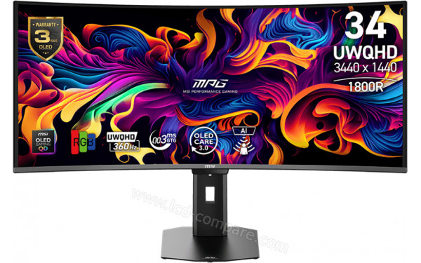 MSI MPG 341CQRDE QD-OLED X36 - Vue de face