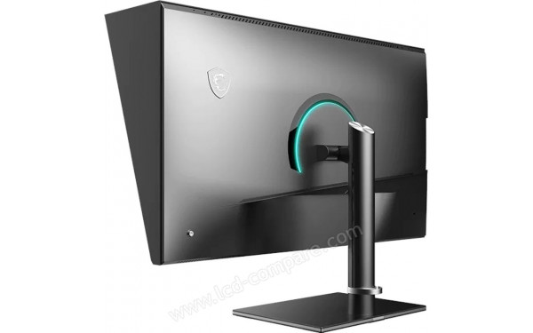 MSI Creator PS321QR - Vue 3/4 arri&egrave;re avec casquette (optionnelle)