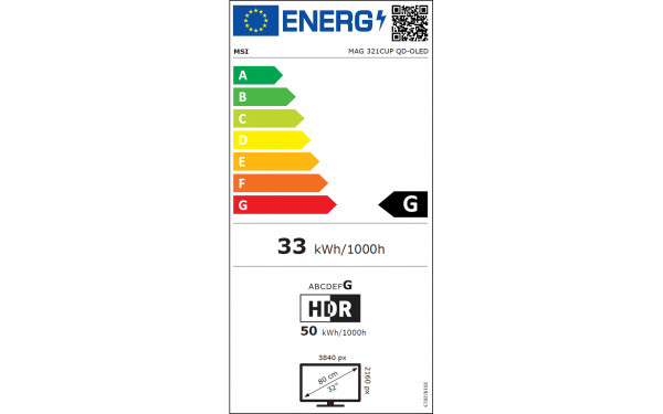 MSI MAG 321CUP QD-OLED - &Eacute;tiquette &eacute;nergie v2