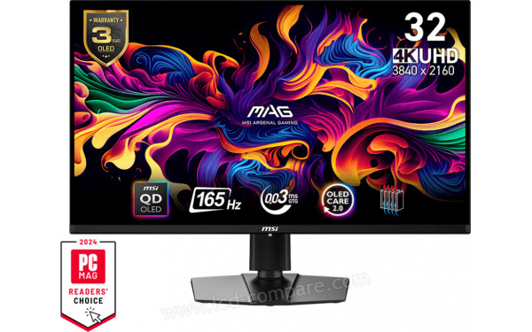 MSI MAG 321UPUK QD-OLED - Vue de face