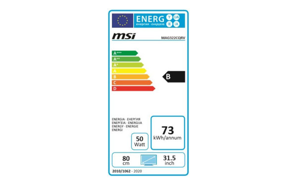 MSI Optix MAG322CQRV - &Eacute;tiquette &eacute;nergie