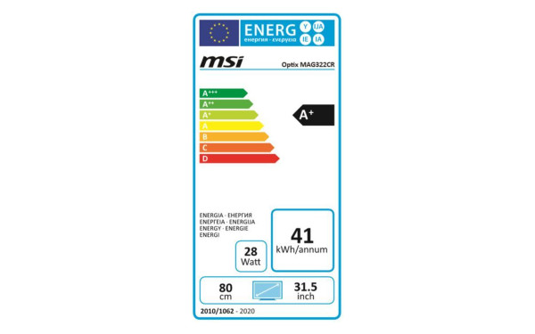 MSI Optix MAG322CR - &Eacute;tiquette &eacute;nergie