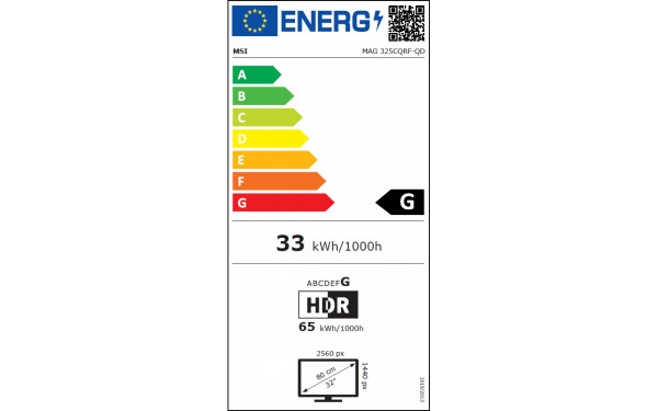MSI MAG 325CQRF-QD - &Eacute;tiquette &eacute;nergie v2
