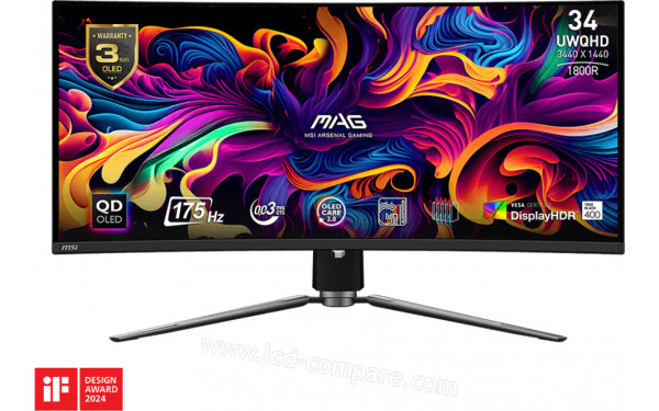 MSI MAG 341CQPDE QD-OLED - Vue de face
