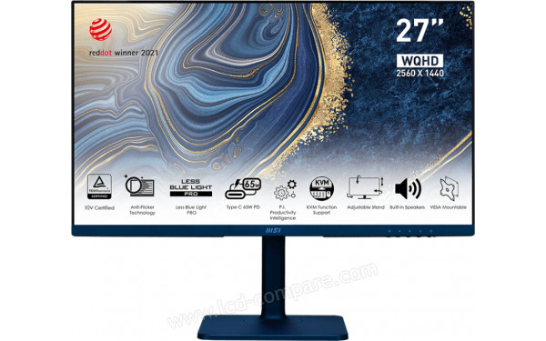 MSI Modern MD272QP Ultramarine - Vue de face