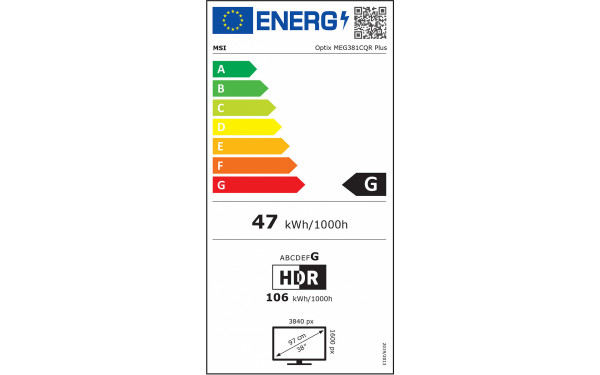 MSI Optix MEG381CQRDE Plus - &Eacute;tiquette &eacute;nergie v2