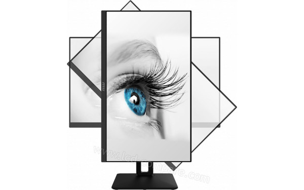 MSI PRO MP242PDE - Vue de face avec ajustement du mode portrait