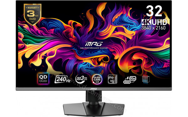 MSI MPG 321URX QD-OLED - Vue de face
