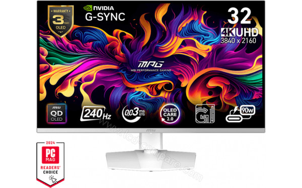 MSI MPG 321URXW QD-OLED - Vue de face