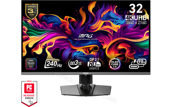 MSI MPG 322URXDE QD-OLED - Vue de face