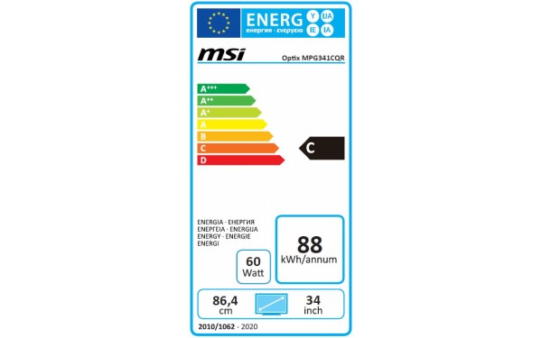 MSI Optix MPG341CQRV - &Eacute;tiquette &eacute;nergie