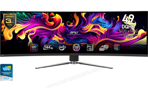 MSI MPG 491CQP QD-OLED - Vue de face