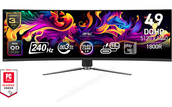 MSI MPG 491CQPX QD-OLED - Vue de face