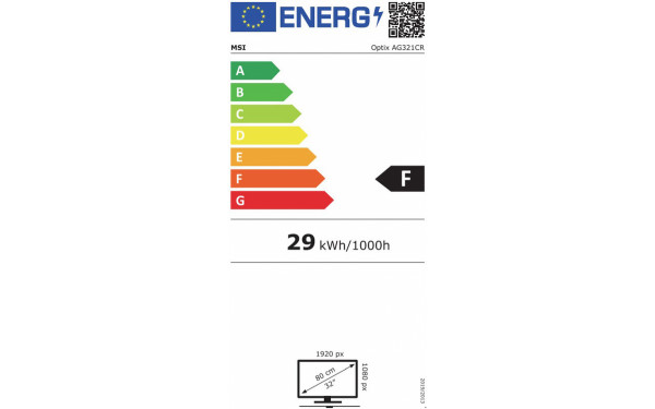 MSI Optix AG321CR - &Eacute;tiquette &eacute;nergie v2