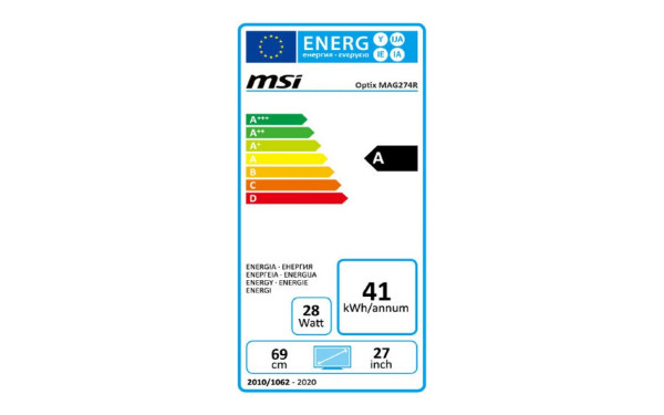 MSI Optix MAG274R - &Eacute;tiquette &eacute;nergie