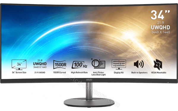 MSI PRO MP341CQDE - Vue de face