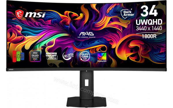 MSI MAG 341CQP QD-OLED X28 - Vue de face