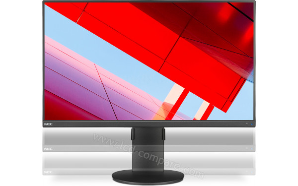 NEC MultiSync E243F-BK - Vue de face avec ajustement de la hauteur
