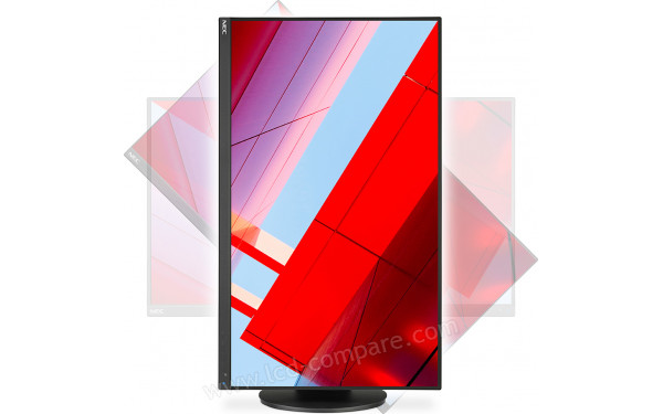 NEC MultiSync E243F-BK - Vue de face avec ajustement du mode portrait