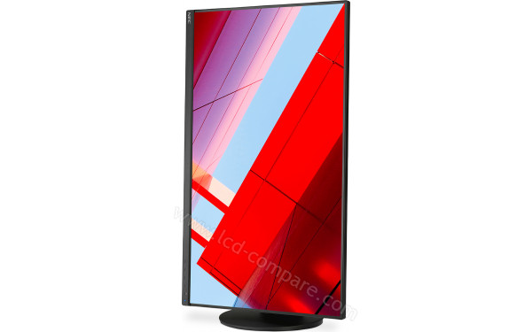 NEC MultiSync E243F-BK - Vue 3/4 droite en mode portrait