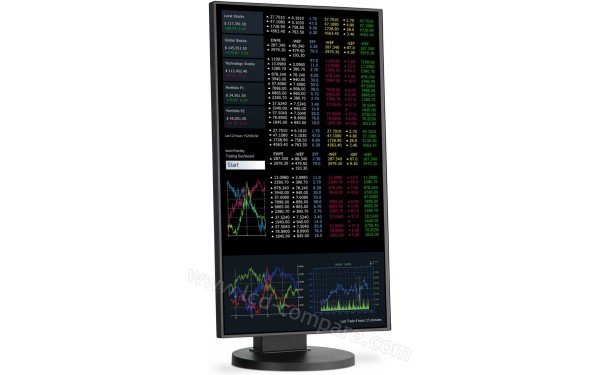 NEC MultiSync EX241UN-BK - Vue 3/4 gauche en mode portrait