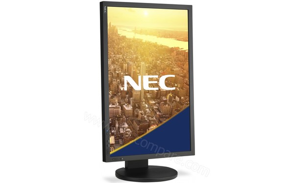 NEC MultiSync PA243W-BK - Vue 3/4 gauche en mode portrait