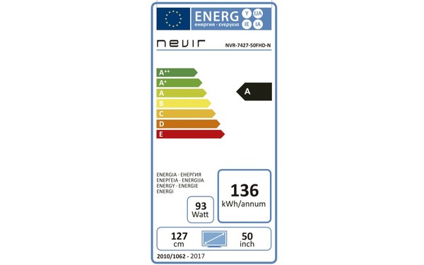NEVIR NVR-7427-50FHD-N - &Eacute;tiquette &eacute;nergie