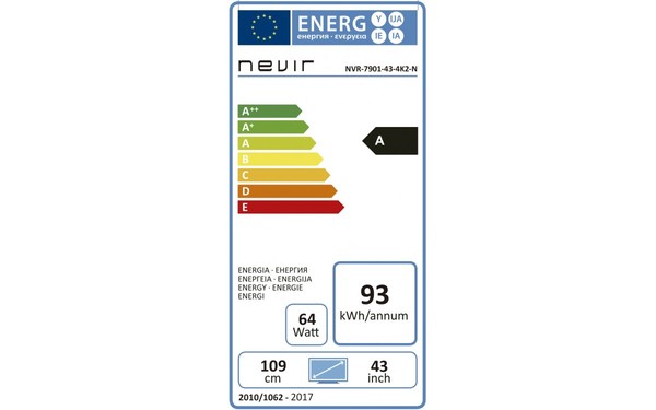 NEVIR NVR-7901-43-4K2-N - &Eacute;tiquette &eacute;nergie