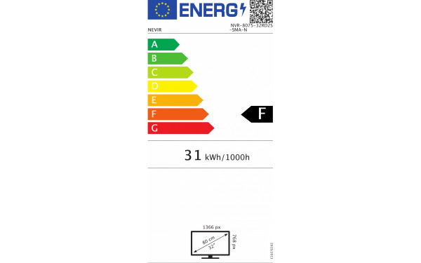 NEVIR NVR-8075-32RD2S-SMA-N - &Eacute;tiquette &eacute;nergie v2
