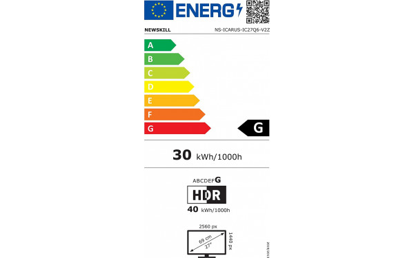 NEWSKILL Icarus 27 QHD 165 - &Eacute;tiquette &eacute;nergie v2