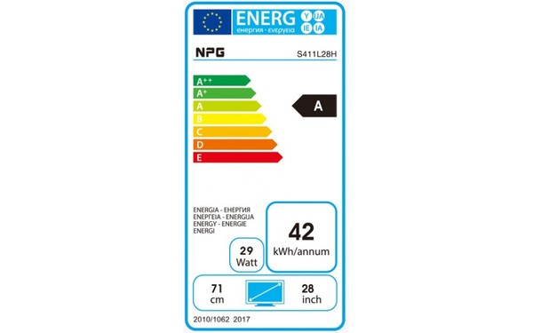 NPG S411L28H - &Eacute;tiquette &eacute;nergie