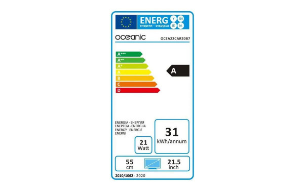 OCEANIC OCEA22CAR20B7 - &Eacute;tiquette &eacute;nergie