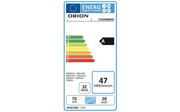 ORION CLB28B680D - &Eacute;tiquette &eacute;nergie