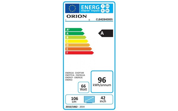 ORION CLB42B4000S - &Eacute;tiquette &eacute;nergie