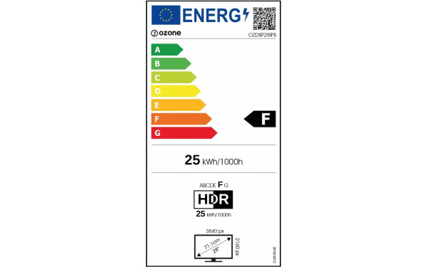 OZONE DSP28 IPS - &Eacute;tiquette &eacute;nergie v2